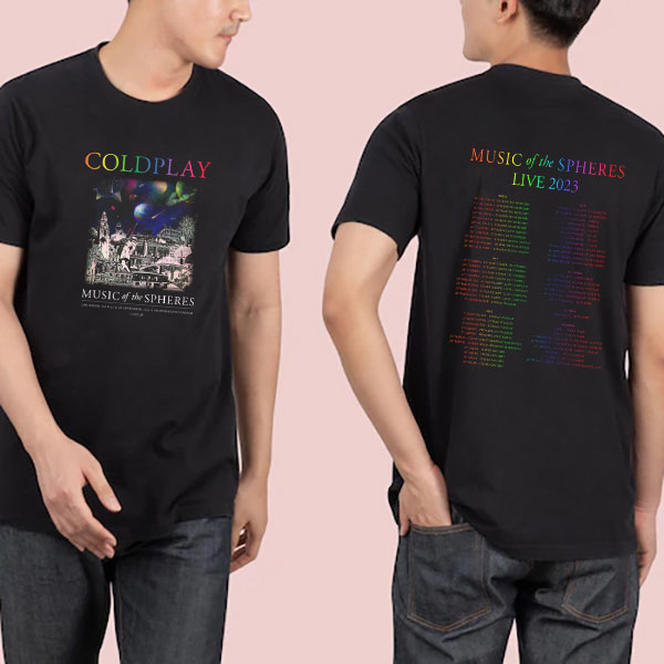 Coldplay Music Of The Spheres Tour 2023 Double Sided T Shirt Designed &  Sold By Anestassia Willing