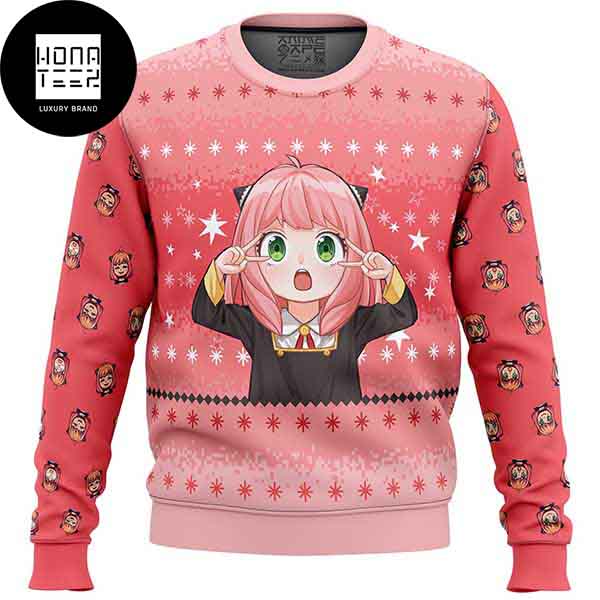 Spy x Family Anya Forger Say Hi Cute 2023 Ugly Christmas Sweater - Honateez