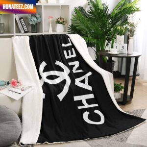 Black Classic Chanel Logo Fashion Luxury Brand Premium Blanket