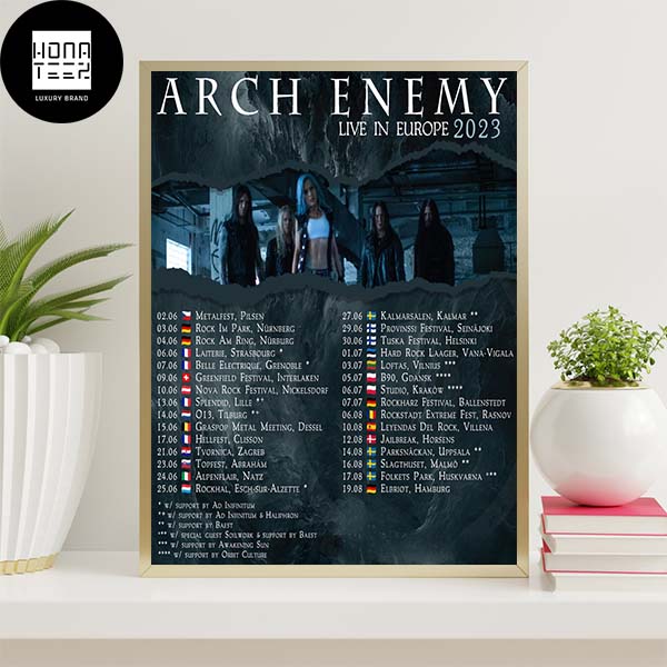 Arch Enemy Live In Europe 2023 Home Decor Poster Canvas