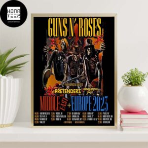 Guns N Roses Poster The Pretenders And Generation Sex For Europe And Middle East On The 2023 World Tour