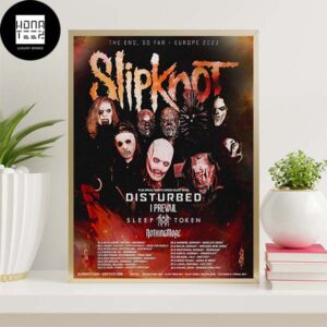 Slipknot The End So Far Europe 2023 Poster Canvas Home Decor
