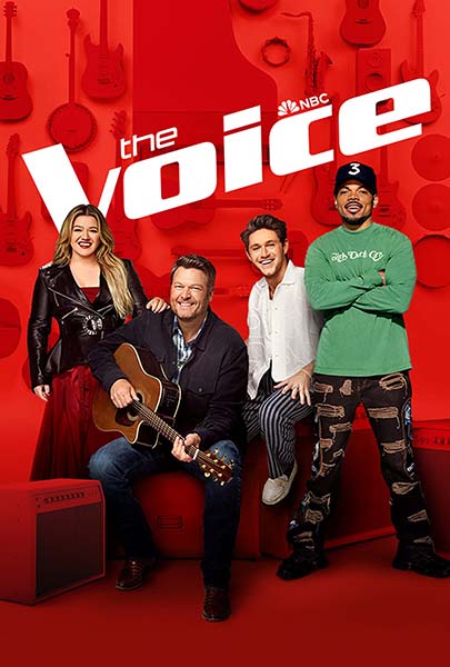 Kelly Clarkson Blake Shelton Niall Horan and Chance The Rapper on The Voice