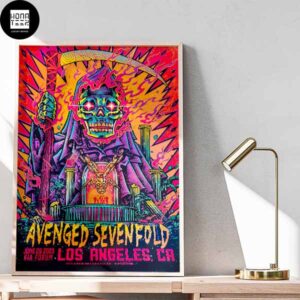 Avenged Sevenfold Los Angeles CA June 09 2023 Kia Forum Skull Fire Fan Gifts Home Decor Poster Canvas