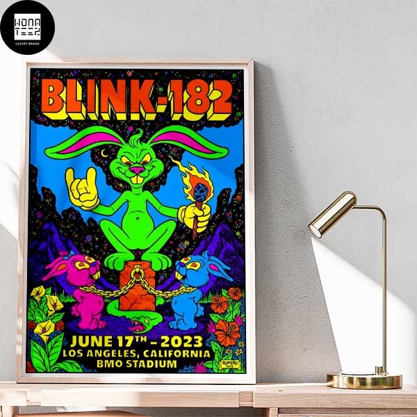 Blink 182 Los Angeles Night California BMO Stadium June 17th 2023 Fan Gifts Home Decor Poster Canvas