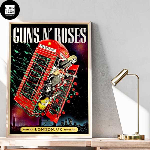 Guns N Roses BST Hyde Park London UK 30 June 2023 Home Decor Poster Canvas