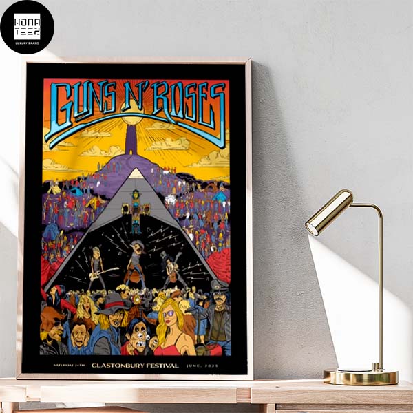 Guns N Roses Glastonbury Festival June 2023 Fan Gifts Home Decor Poster Canvas