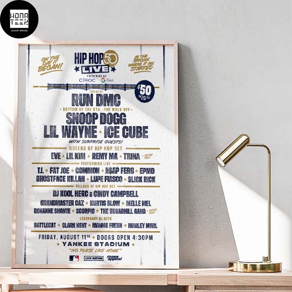 Hip Hop 50 Live At Yankee Stadium On The Day It Began August 11th In Yankee Stadium Home Decor Poster Canvas