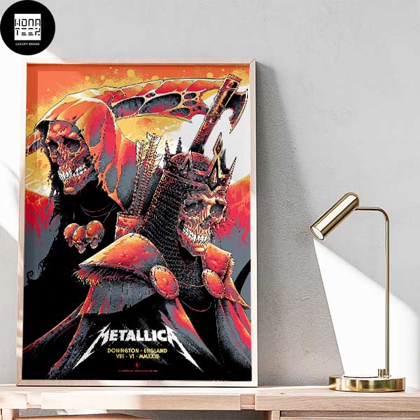 Metallica Donington England VIII VI MMXXIII King Skull Fan Gifts Home Decor Poster Canvas