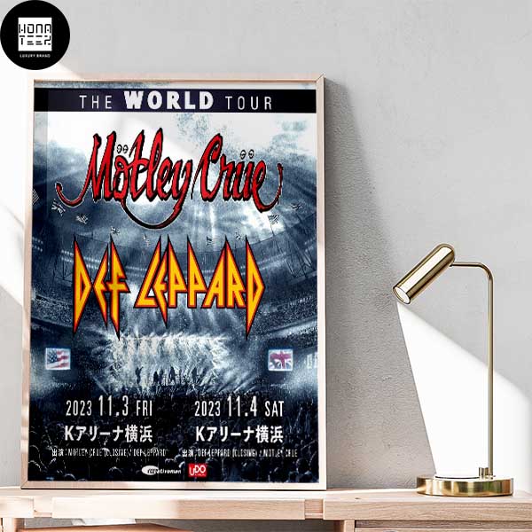 Motley Crue And Def Leppard The World Tour 2023 Heading To Japan Fan Gifts Home Decor Poster Canvas