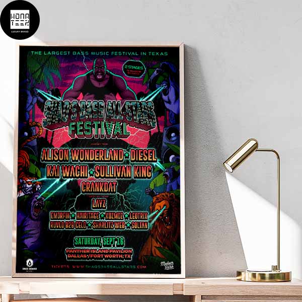 Shaos Bass All Stars Festival The Largest Bass Music Festival In Texas September 16 2023 Home Decor Poster Canvas