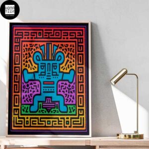 Techno Music With Keith Haring Art Style Home Decor Poster Canvas