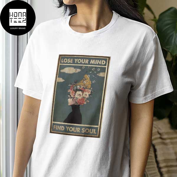 The Girl With Flowers And Record Lose Your Mind Find Your Soul Classic T-Shirt