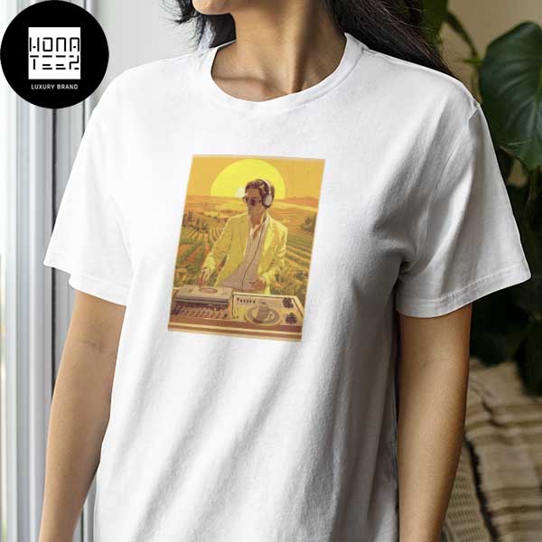 The Young Man Mixes Music In The Sun With US 70s Style Design Classic T-Shirt