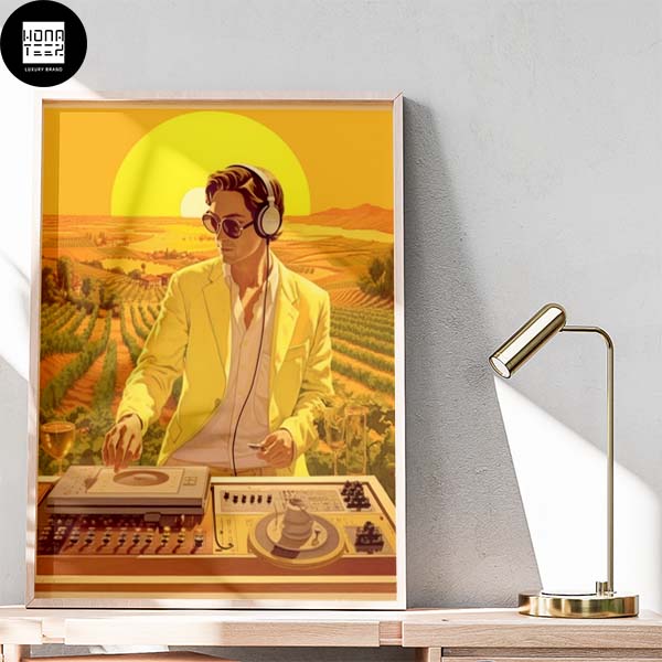 The Young Man Mixes Music In The Sun With US 70s Style Design Home Decor Poster Canvas