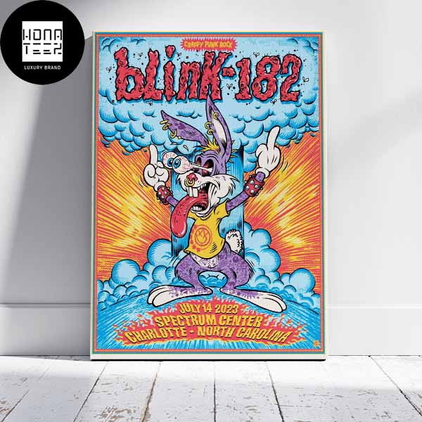 Blink-182 Spectrum Center Charlotte North Carolina July 14 2023 Crappy Punk Rock Fan Gifts Home Decor Poster Canvas