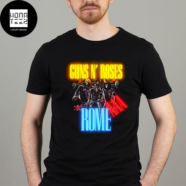 Guns N Roses Circo Massimo Rome Italy 8th July 2023 Logo Neon Fan Gifts Classic T-Shirt