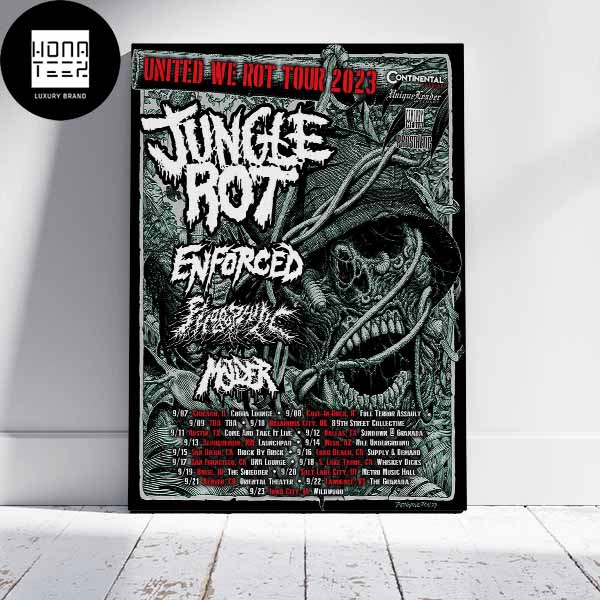 Jungle Rot United We Rot Tour 2023 Line Up Fan Gifts Home Decor Poster Canvas