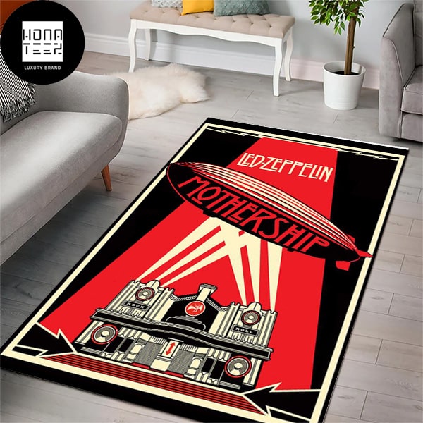 Led Zeppelin Mothership Black And Red Luxury Rug