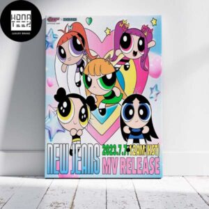 NewJeans X Power Puff Girls Super Shy Home Decor Poster Canvas