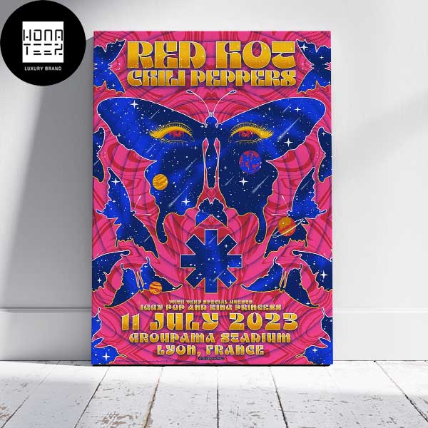 Red Hot Chili Peppers Iggy Pop And King Princess 11 July 2023 Groupama Stadium Lyon France Home Decor Poster Canvas