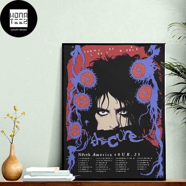 The Cure North America Tour 2023 Show Of A Lost World Faded Red Soft Blue Home Decor Poster Canvas