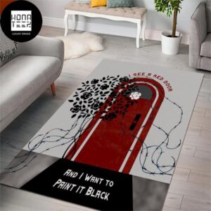 The Rolling Stones Paint It Black Red Door Luxury Rug