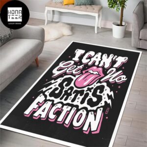 The Rolling Stones Satisfaction Black And Pink Luxury Rug