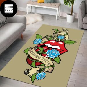 The Rolling Stones Satisfaction Blue Roses Luxury Rug