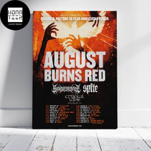 August Burns Red North America 2023 Rescue And Restore 10 Year Anniversary Tour Poster Canvas