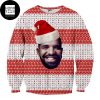 Drake With Many Drake Santa Head 2023 Ugly Christmas Sweater