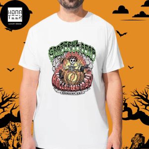 Grateful Dead 1984 Berkeley Cal Skull Fire With Pumpkin Thunder Fan Gifts Halloween Shirt