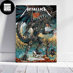 Metallica Los Angeles CA SoFi Stadium August 25th 2023 The M72 World Tour Dragon Iron Fan Gifts Home Decor Poster Canvas