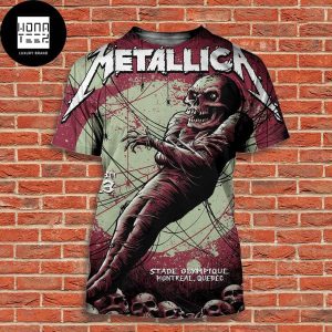 Metallica Stade Olympique Montreal Quebec August 13th 2023 Egyptian Mummy Skull Dark Red Black All Over Print Shirt