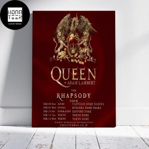 Queen X Adam Lambert The Rhapsody Tour Timeline Fan Gifts Home Decor Poster Canvas