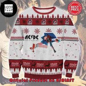 ACDC Band Back In Black Snowflake 2023 Ugly Christmas Sweater