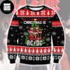ACDC Black Hells Bells Red 2023 Ugly Christmas Sweater