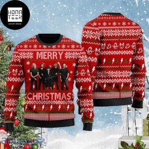 ACDC Merry Christmas Red and White 2023 Ugly Christmas Sweater