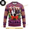Black Pink Rose with Christmas Hat 2023 Funny Ugly Christmas Sweater