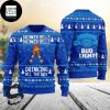 Bud Light Funny Bulldog Sitting Drink Bud Light Beer In The Snowly Night 2023 Ugly Christmas Sweater