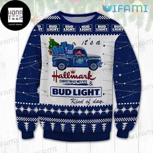 Bud Light Truck Hallmark Christmas Movies And Bud Light Kind Of Day Xmas Gifts 2023 Ugly Christmas Sweater