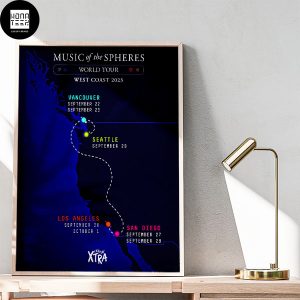 Coldplay Music Of The Spheres World Tour West Coast 2023 Fan Gifts Home Decor Poster Canvas