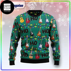 Electric Guitar Hohoho 2023 Ugly Christmas Sweater