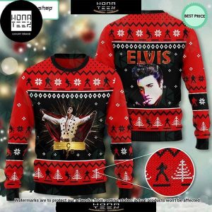 Elvis Presley Brilliant Aura Xmas Gifts 2023 Ugly Christmas Sweater