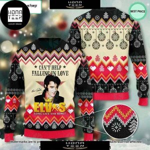 Elvis Presley Can’t Help Falling In Love 2023 Ugly Christmas Sweater