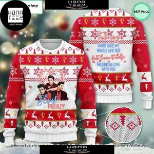 Elvis Presley Falling In Love With You 2023 Ugly Christmas Sweater