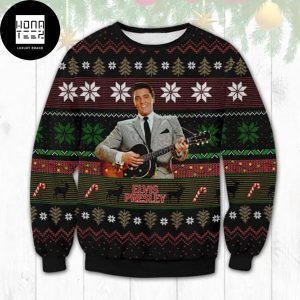 Elvis Presley Guitar Love 2023 Ugly Christmas Sweater