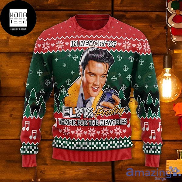 Elvis Presley Thank For The Memories 2023 Ugly Christmas Sweater
