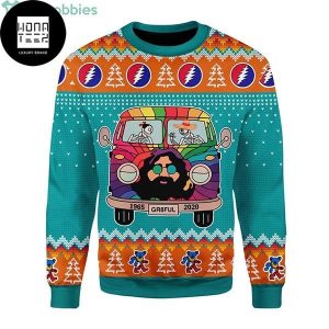 Grateful Dead 1965 Go By Bus 2023 Ugly Christmas Sweater