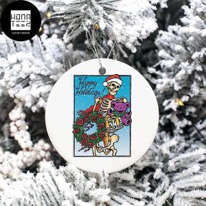 Grateful Dead Happy Holiday Skull Santa And Teddy Bear 2023 Chirstmas Ornament